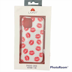 NWB LMNT IPHONE‎ 11 PRO White Red KIsses Phone Case